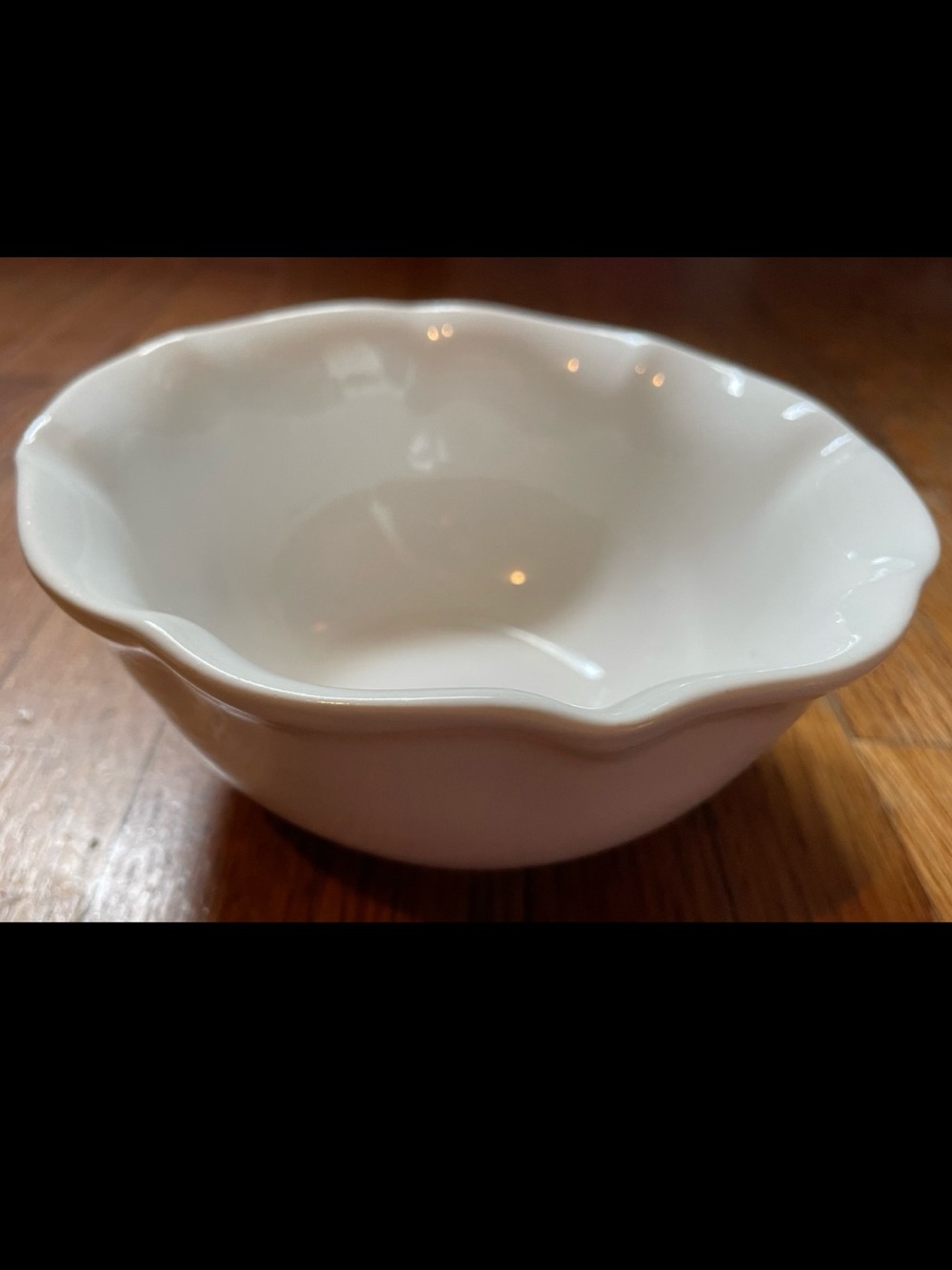 White Scalloped Edge Bowl